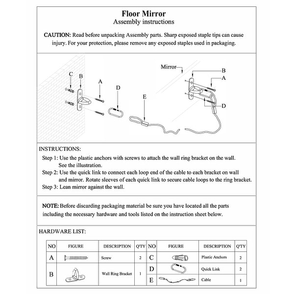 Allan Andrews Framed Full Length Decorative Holland Mirror