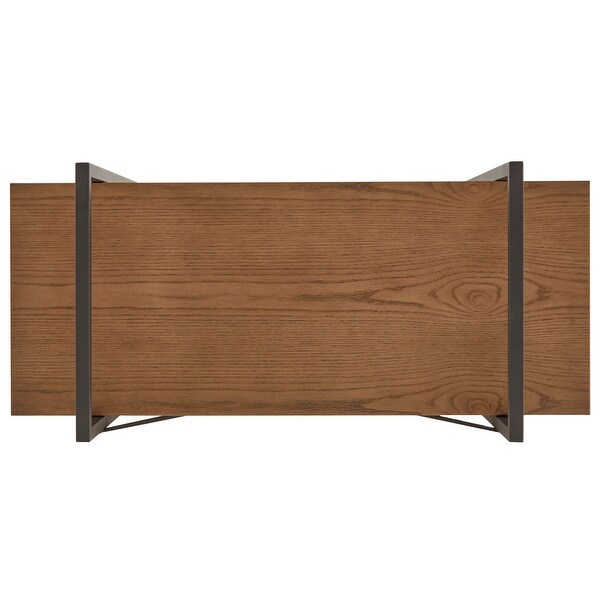 Sayler X-Back Metal Bookshelf with Walnut Finish by iNSPIRE Q Artisan