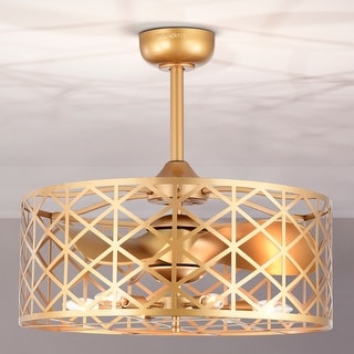 Clemente 24-inch Matte Gold 6 Lights 3 Blades Lighted Ceiling Fan with Remote