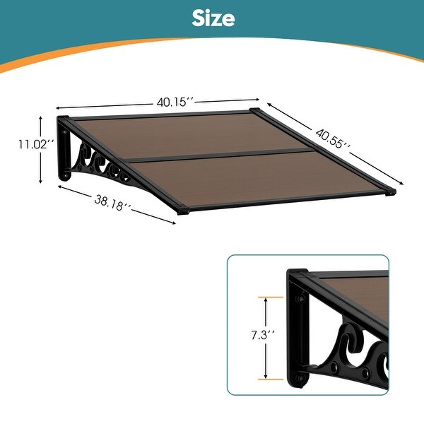MCombo Window Awnings, Polycarbonate Awnings for Doors, Outdoor Patio Canopy Cover AW404