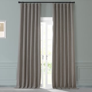 Monochromatic Faux Linen Room Darkening Curtain Pair (2 Panels)