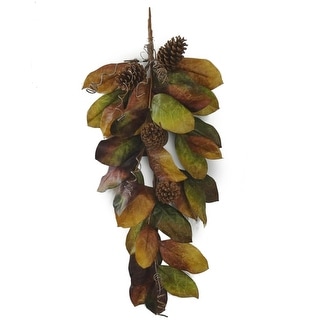 36" Fall Magnolia Leaves Teardrop