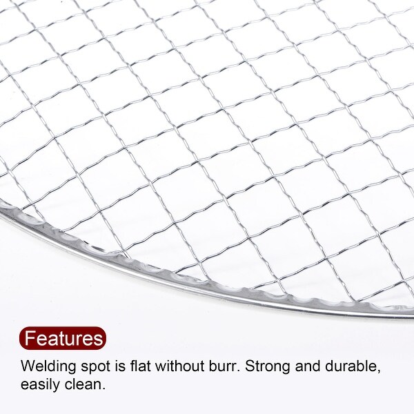 10pcs Round BBQ Grill Net 10.6" Dia Galvanized Iron Barbecue Mesh Mat for Baking