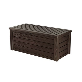 Keter Westwood Outdoor Deck Storage Box for Yard Tools, 150 Gallon, Espresso - 44