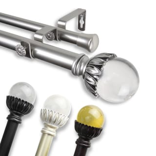 InStyleDesign Cassava Adjustable Double Curtain Rod with Resin Finials