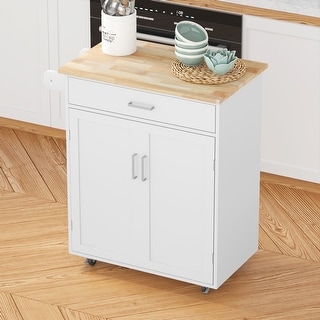 Kitchen island Rolling Trolley Cart with Towel Rack