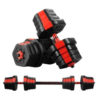 Ainfox 2 in 1 Adjustable Dumbbell Set 44/66/88lbs Red/Blue