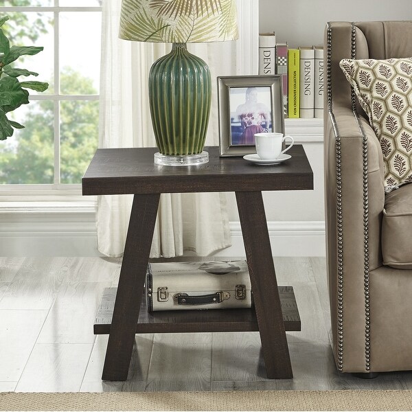 Roundhill Furniture Athens Contemporary 3-pc. Replicated Wood Shelf Table Set