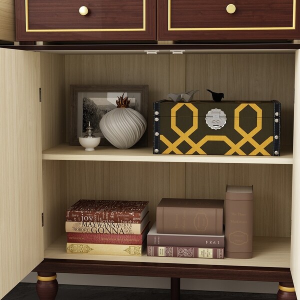 63"W Buffet with Storage Cabinet Drawer Sideboard Dark Brown End Table