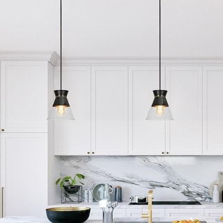 1-Light Modern Glass Kitchen Island Pendant Lighting for Dining Room - 6.5"x6.5"x6.5"