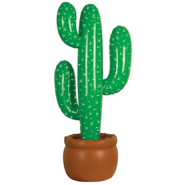35" Green and Brown Inflatable Cactus Halloween Decor