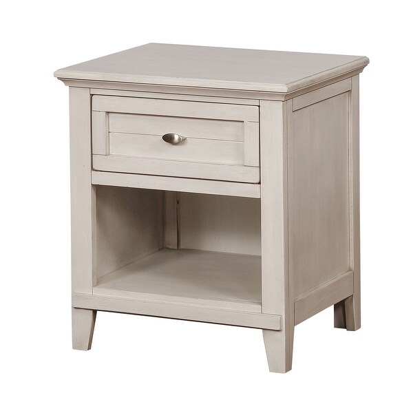 Dospat Transitional Wood 1-Drawer Lower Open Shelf Nightstand by Furniture of America