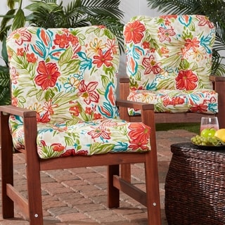 Breeze Floral 21-inch x 42-inch Outdoor Chair Cushion (Set of 2)