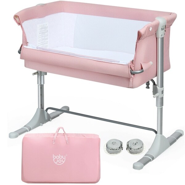 Travel Portable Baby Bed Side Sleeper Bassinet Crib with Carrying Bag - 38" x 19.5"-27.5" x 26.5"-34" (L x W x H)