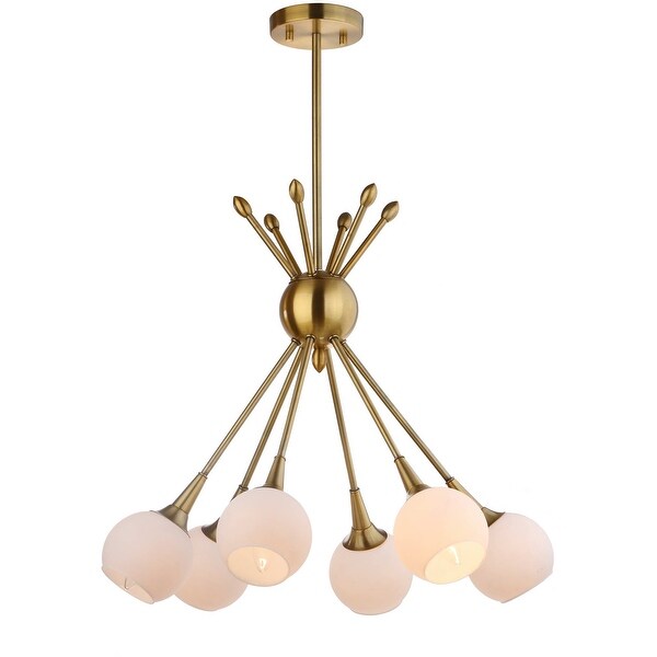 SAFAVIEH Lighting Justine Adjustable 6-light Brass Gold Pendant - 22"x22"x18-54"