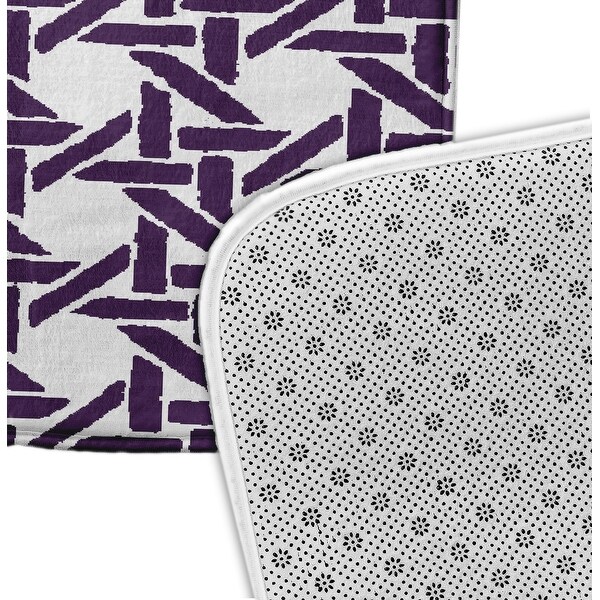 Rattan Geometric Bath Mat