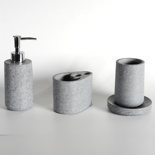 Concrete terrazzo,4-piece Bath Accessory Set - N/A