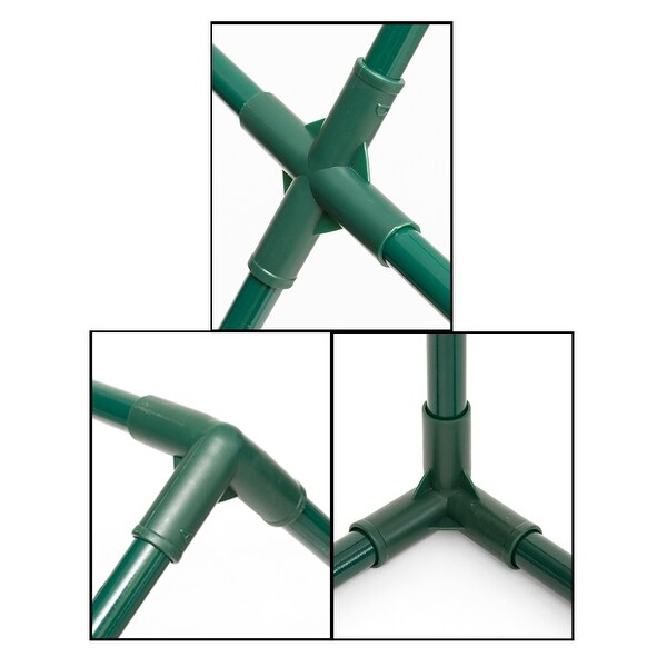 Green Outdoor Plant Greenhouse with 2 Clear Zippered Windows