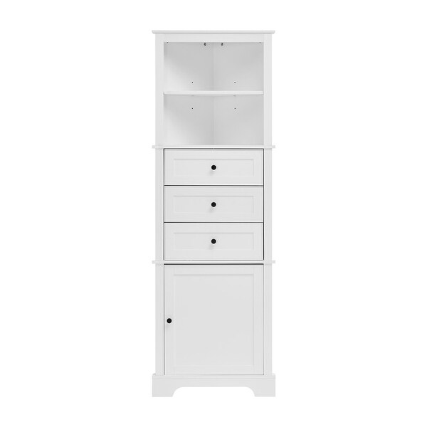 68In White Triangle Tall Corner Cabinet with Adjustable Shelves