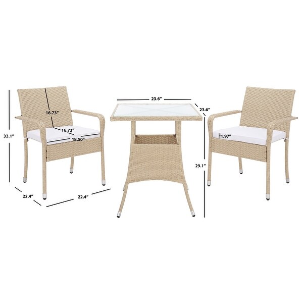 SAFAVIEH Outdoor Laban 3-Piece Bistro Set