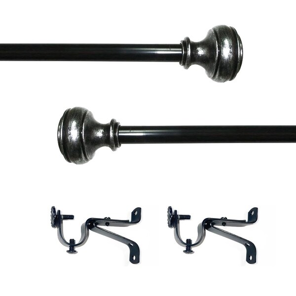 Achim Buono II Bradford Curtain Rod and Finial Set