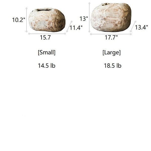 RusticReach Parasol Tree Wood Natural Solid Wood Floral Container