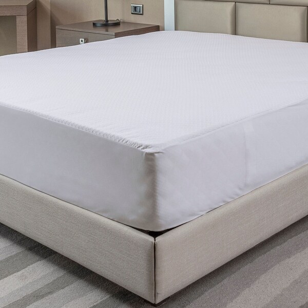 Full Size Striped Mattress Pad - White