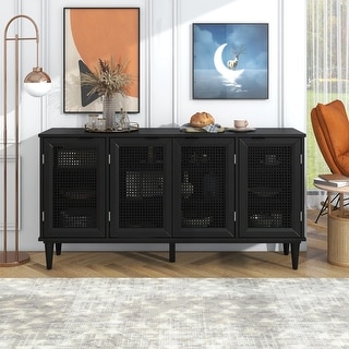 Storage Space Sideboard with Artificial Rattan Door