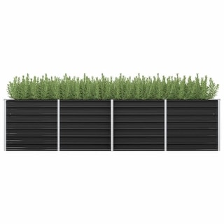 vidaXL Garden Raised Bed Anthracite 126"x31.5"x30.3" Galvanised Steel