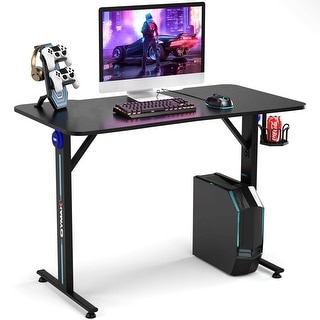 Gymax Gaming Desk Home Office PC Computer Desk w/LED Lignt&Gaming