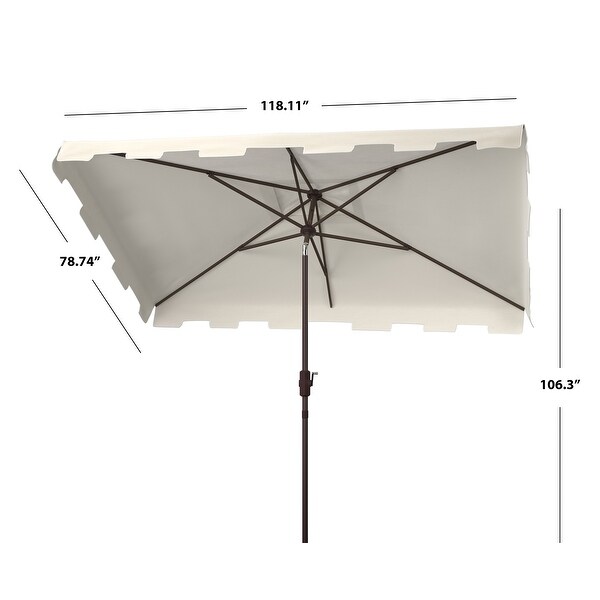 SAFAVIEH Outdoor Living Zimmerman 6.5 x 10 Ft Rectangle Market Umbrella