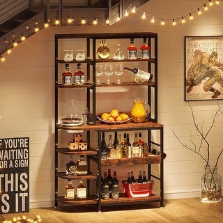 10-Tier Bakers Rack with Power Outlets, Freestanding Microwave Oven Stand with Storage