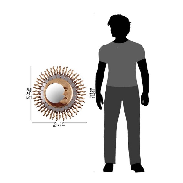 NOVICA Handmade Cuzco Eclipse Wood Mirror (Peru) - 22.75" H x 22.75" W