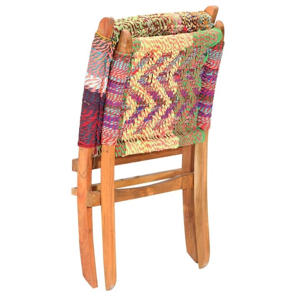 vidaXL Folding Chindi Chair Multicolors Fabric