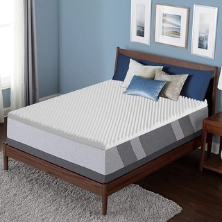 High Density Convoluted Egg Shell Gel Infused Breathable Foam Topper, Adds Comfort to Mattress.