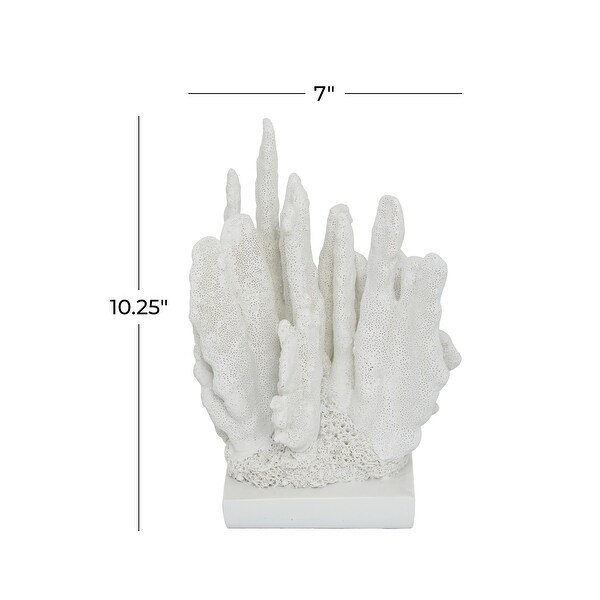 Blue or White Polystone Beach Coastal Sea Coral Sculpture - 7 x 6 x 10