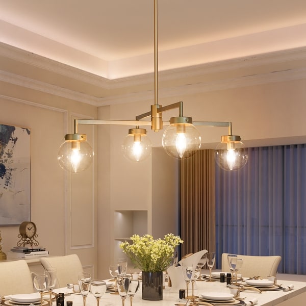 Modern Gold Sputnik Semi Flush Mount Ceiling Light Globe Adjustable Chandelier