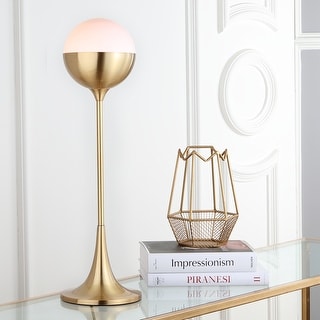 SAFAVIEH Lighting Lando Brass Gold 27-inch LED Table Lamp - 8"x8"x27"