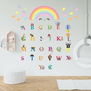 Walplus Colorful Rainbow Alphabet Kids Wall Stickers Nursery Décor Decal