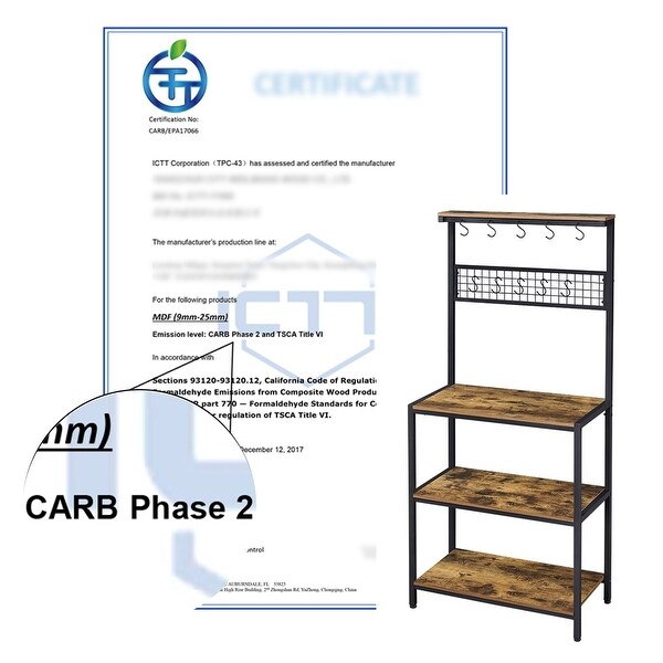 Yaheetech 67"H Kitchen Bakers Rack With 4 Storage Shelves,10 Hooks