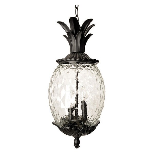 Lanai 3-light Matte Black Outdoor Hanging Pendant