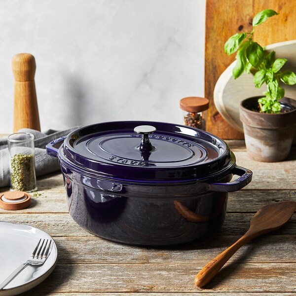 STAUB Cast Iron Oval Cocotte, Dutch Oven, 5.75-quart, serves 5-6, Made in France - 5.75-qt