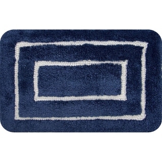 Borders Foam Bath Mat Navy