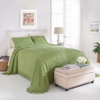 Channel Chenille Bedspread Full - Sage