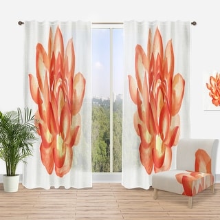 Designart 'Vintage Detail of A Orange Lotus' Traditional Curtain Single Panel