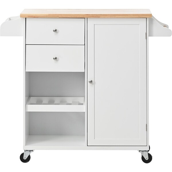 Kitchen Cart with Spice Rack ,Towel Rack and Two Drawers