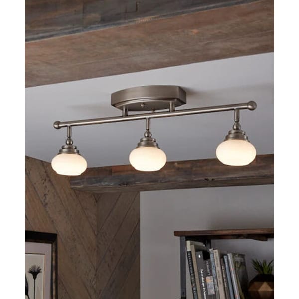 Allen + Roth 24"W 3-Light Rail Fixed Track Bar Light by Kichler Antique Pewter Finish - N/A