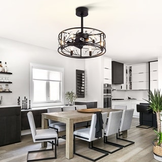 20 Inch Chrome Fandelier Ceiling Fan with Light Remote