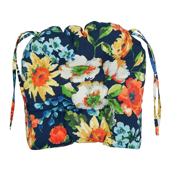 16-inch Rounded Back Tufted Indoor/ Outdoor Chair Cushions (Set of 2) - 16"