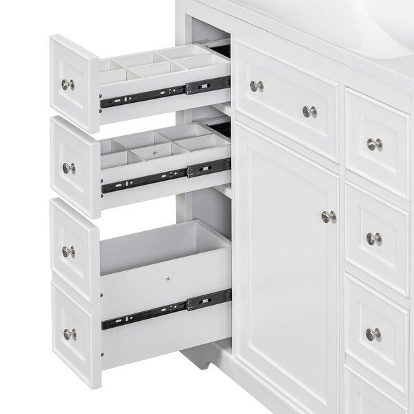 36" Bathroom Cabinet Vanity with/without Sink Combo, Bathroom Storage Cabinet with 6 Drawers and One Cabinet